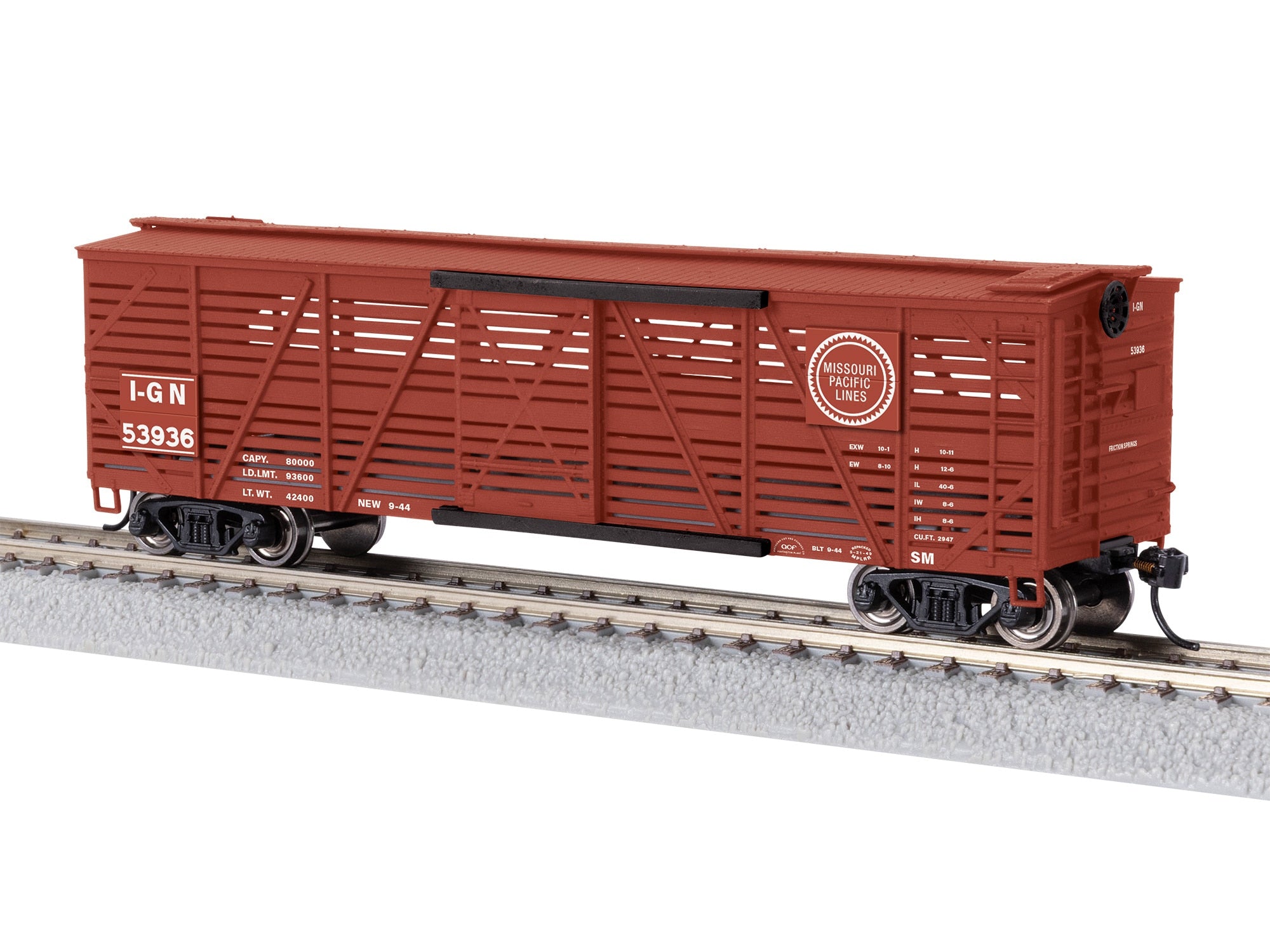 PREORDER Lionel HO 2554390 Stock Car with Cow Sounds, Missouri Pacific #53936