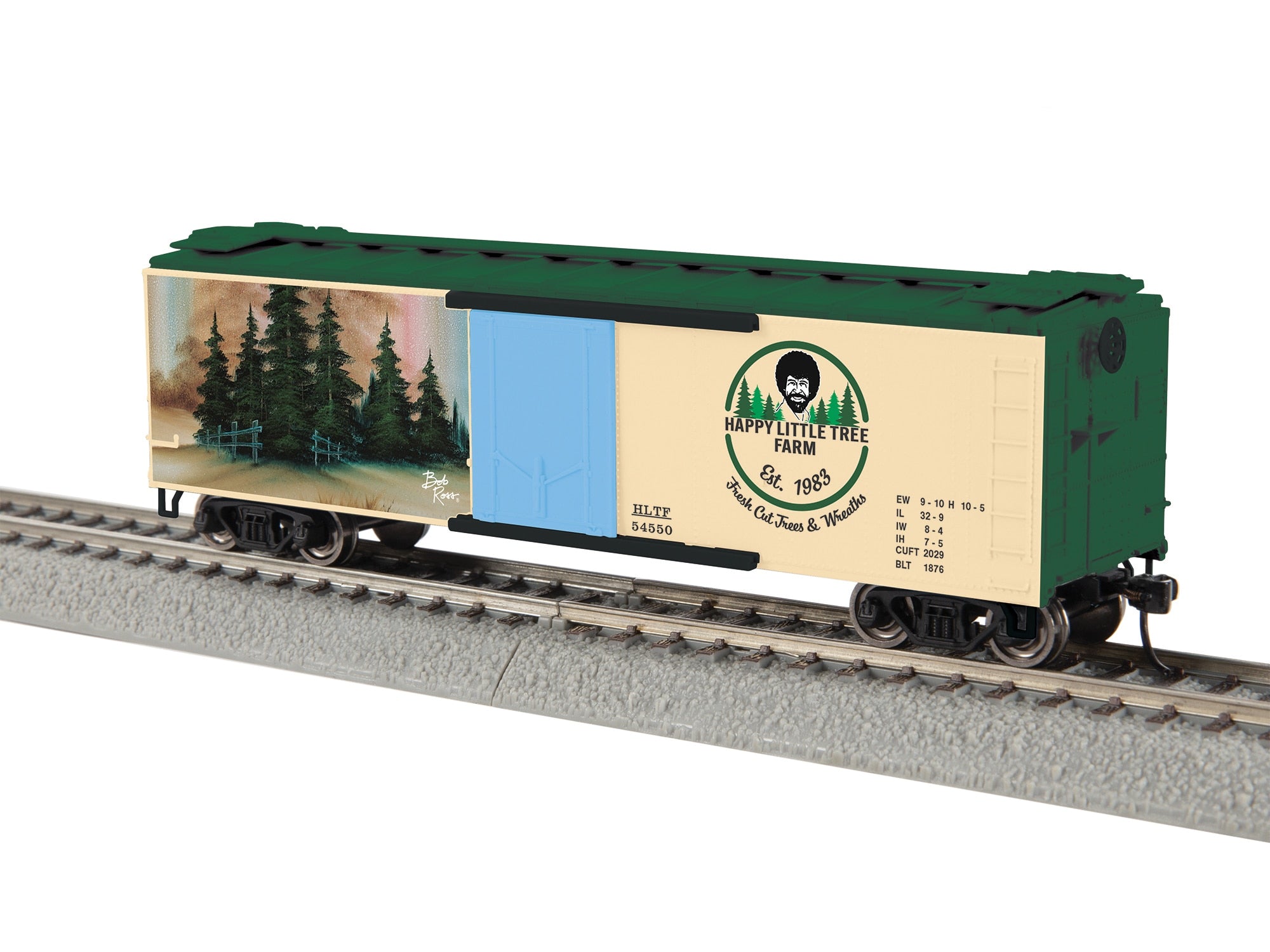 PREORDER Lionel HO 2554550 Reefer Car, Bob Ross Happy Little Tree Farm #54550