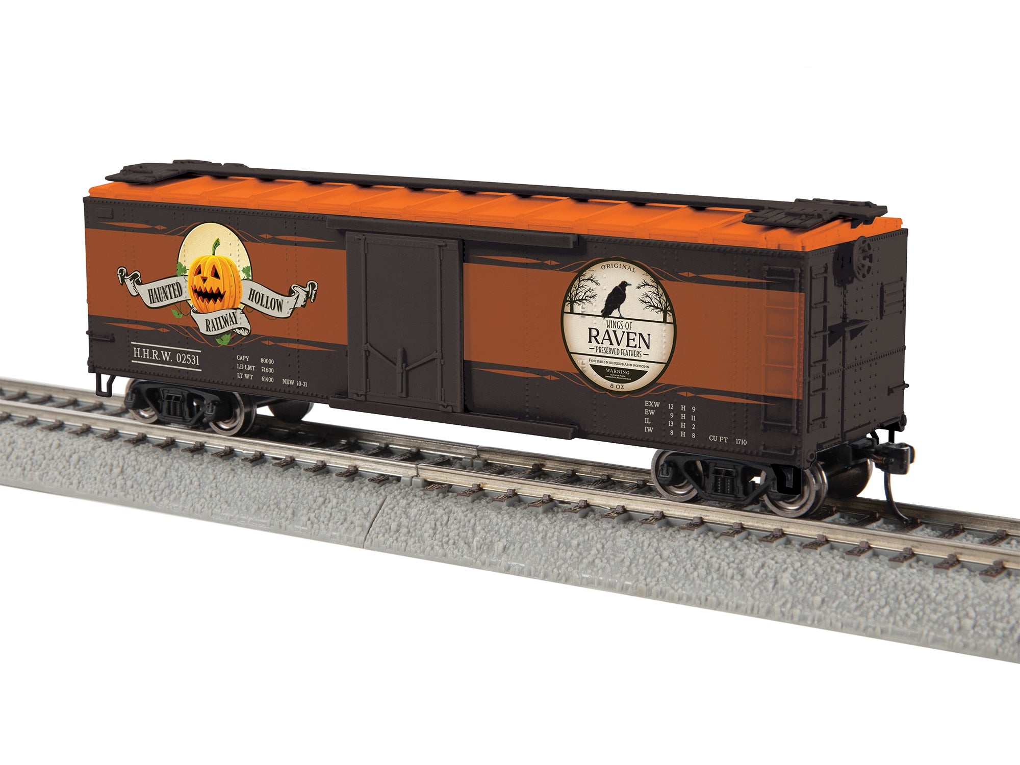 PREORDER Lionel HO 2554560 Boxcar, Halloween Wings of Raven #02531