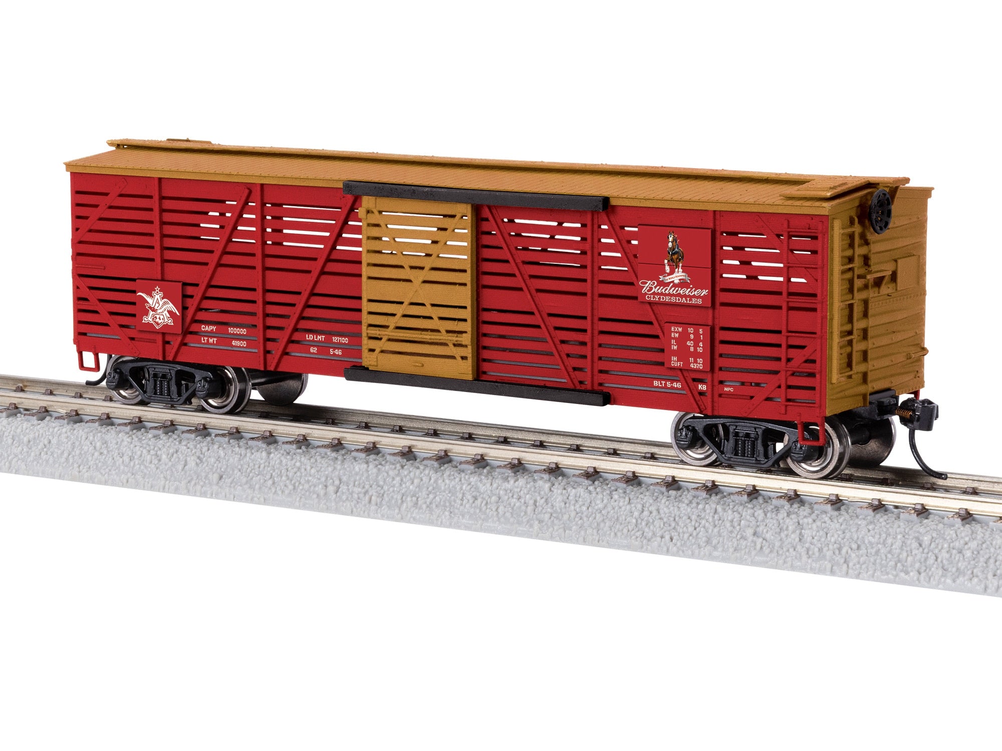 PREORDER Lionel HO 2554600 Clydesdale Stock Car with Sounds, Budweiser