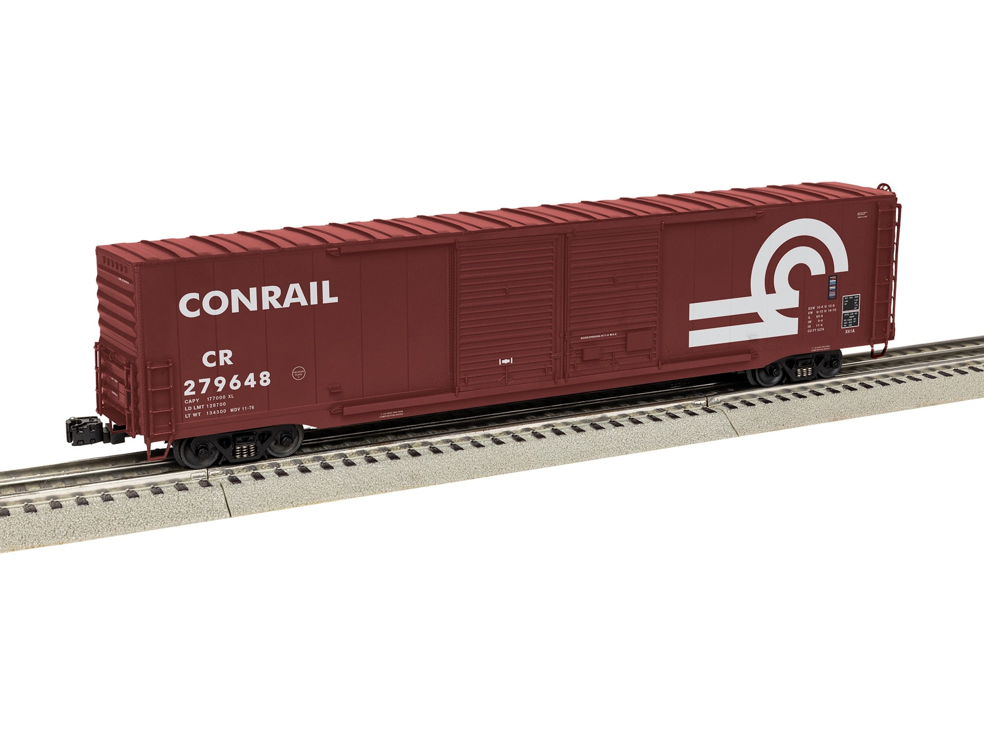 PREORDER Lionel O 2626041 3-Rail Pullman-Standard PS-1 60' Double-Door Boxcar, Conrail #279648