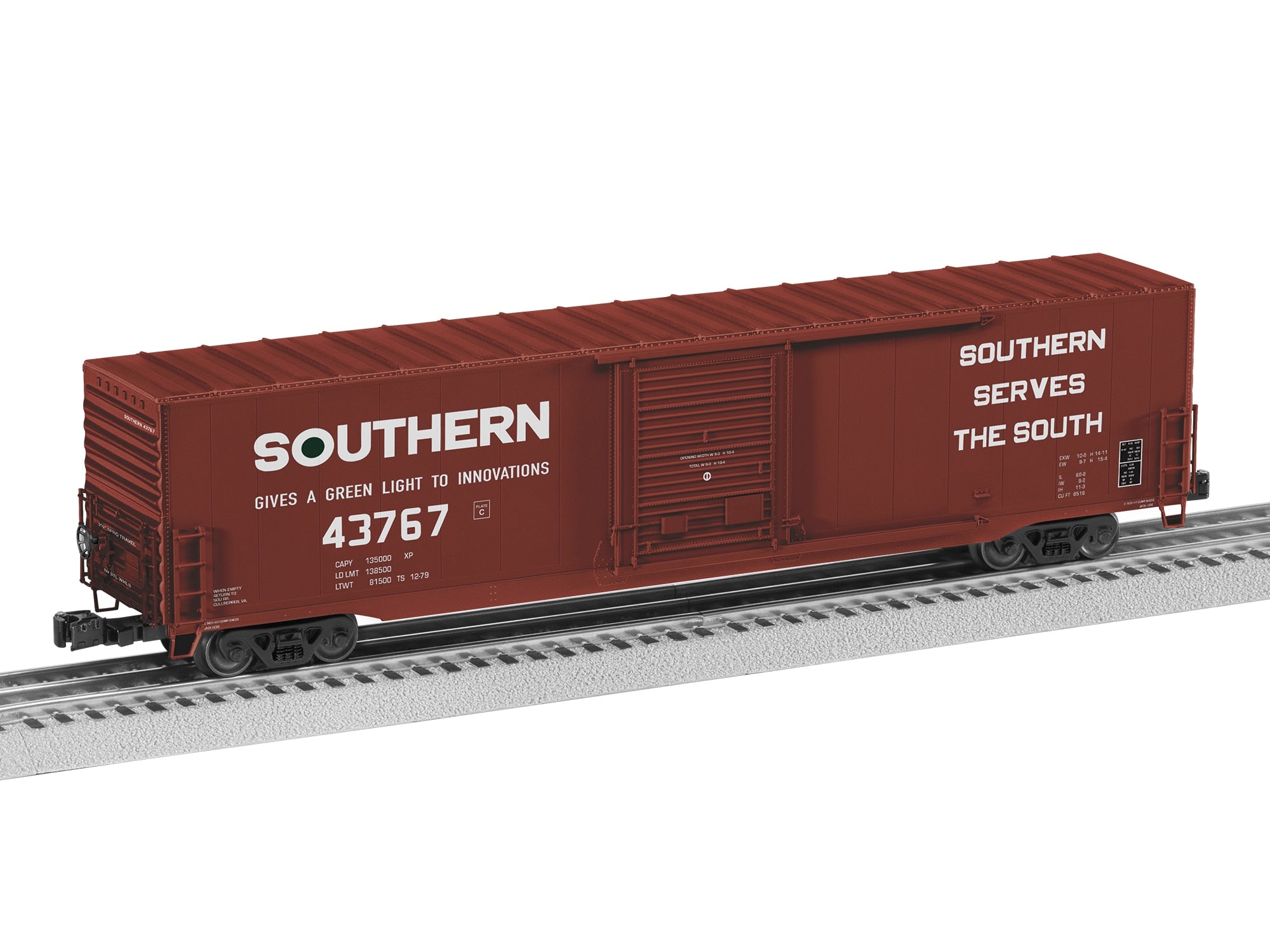 PREORDER Lionel O 2626122 3-Rail Pullman-Standard PS-1 60' Single-Door Boxcar, Southern #43767