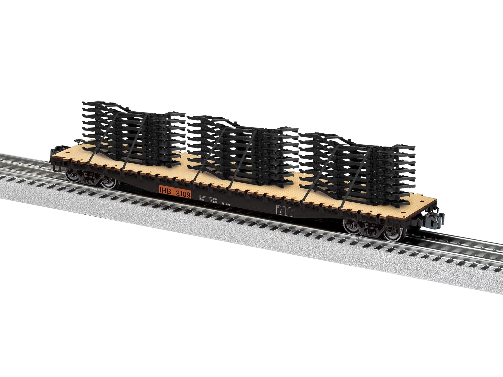 PREORDER Lionel O 2626130 PS-4 Flatcar with Auto Frame Load, Indiana Harbor Belt #2109