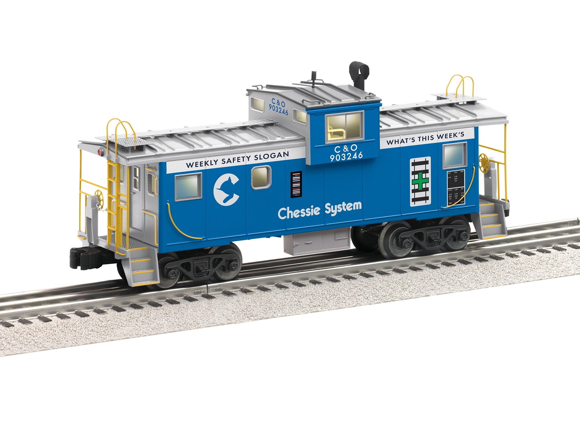 PREORDER Lionel O 2626270 3-Rail Wide-Vision Caboose, Chessie System-C&O #903246