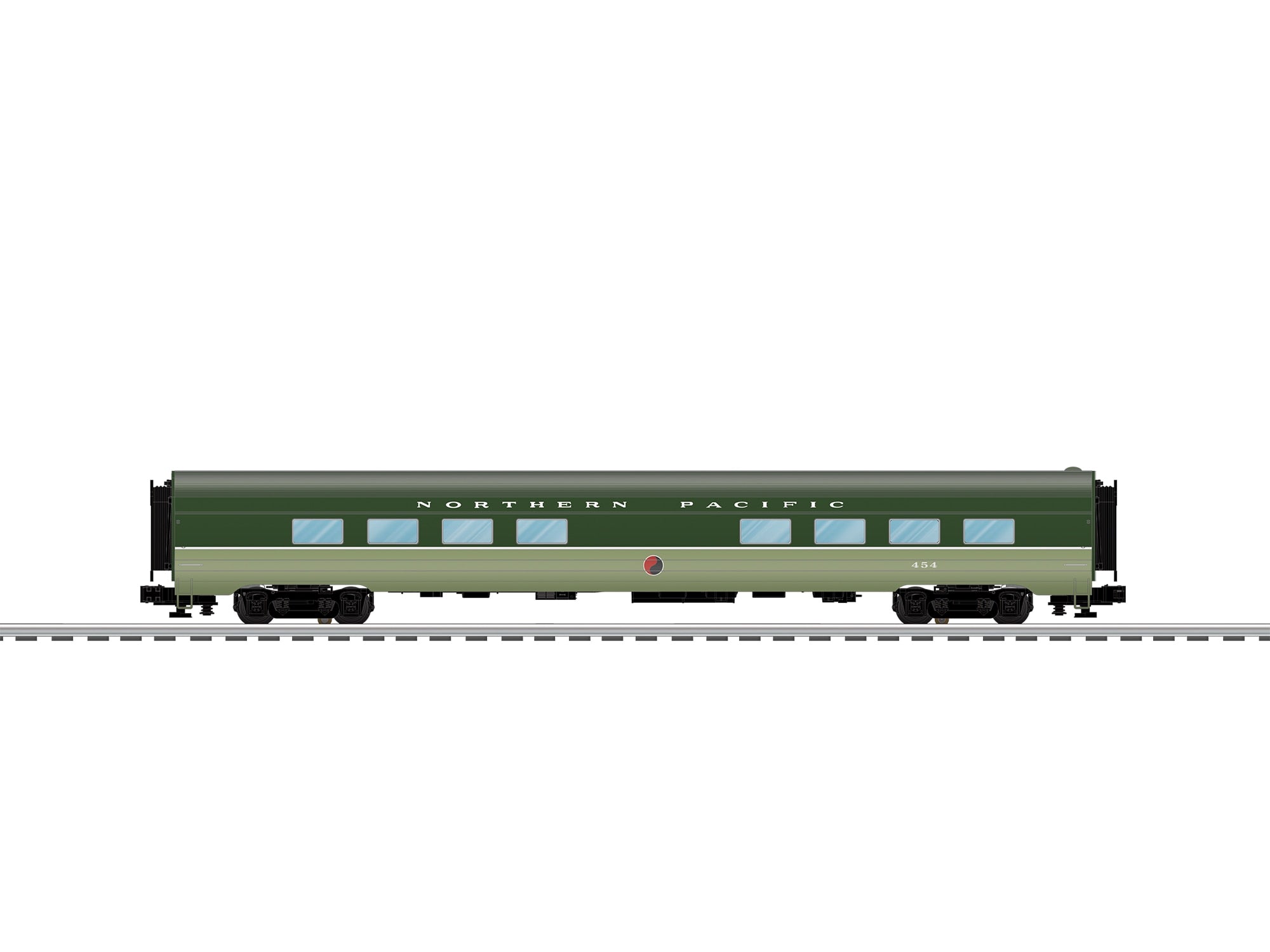 PREORDER Lionel O 2627070 3-Rail 21" Smooth-Side Diner with StationSounds, Northern Pacific #454