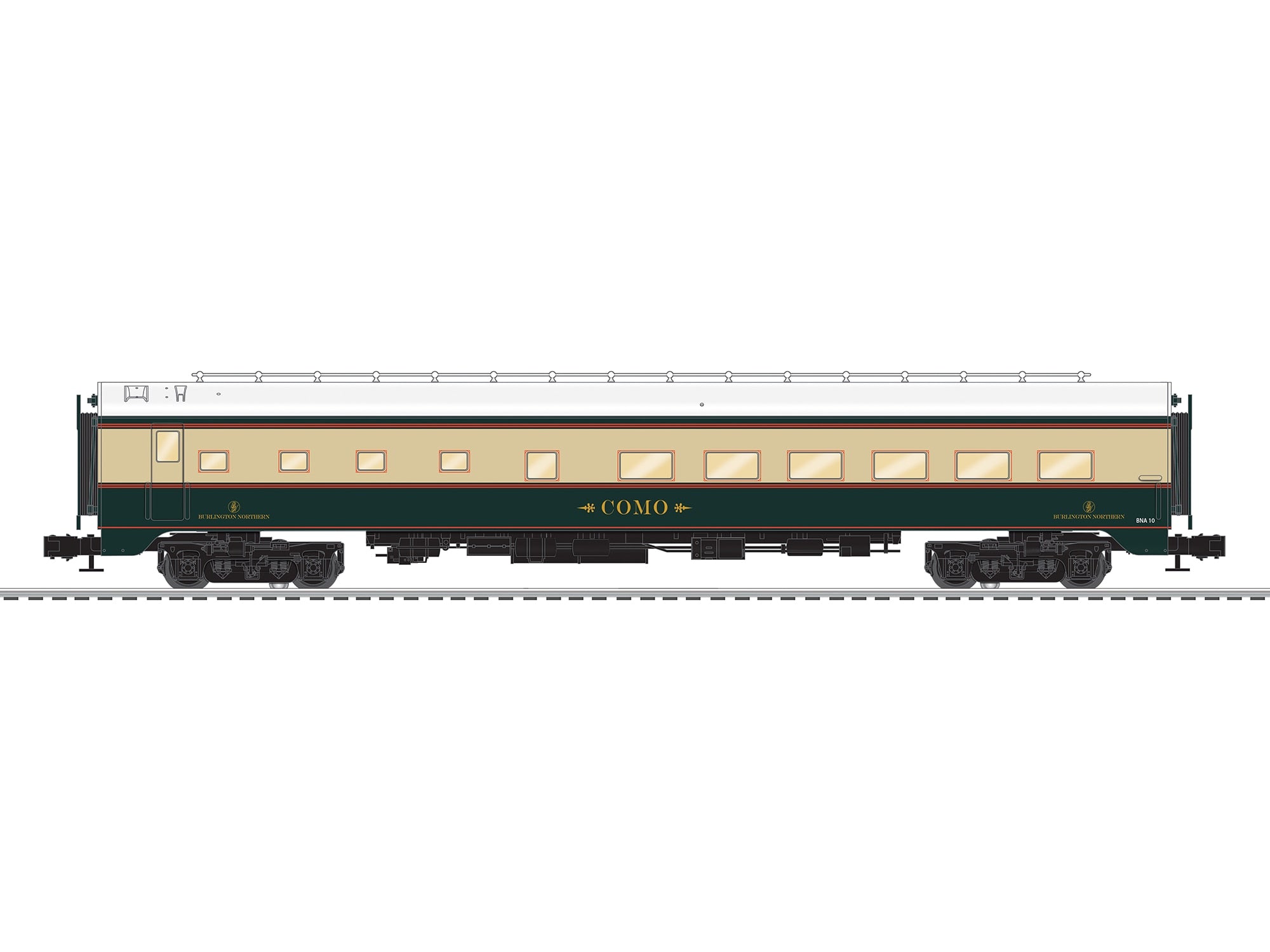 PREORDER Lionel O 2627280 Aluminum 18" StationSounds Diner, Burlington Northern