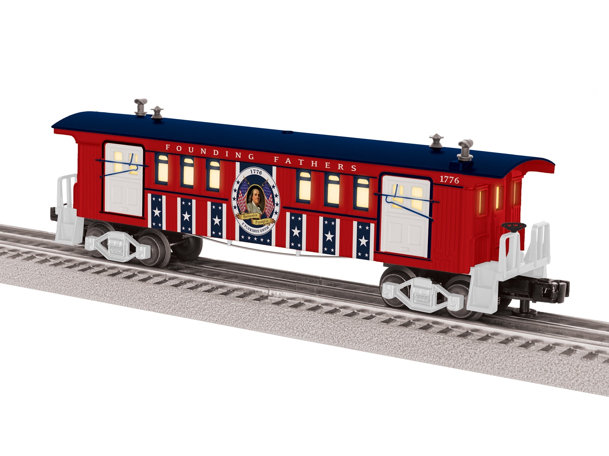 PREORDER Lionel O 2627410 3-Rail Old-Time Wood Mail Car, Founding Fathers Benjamin Franklin