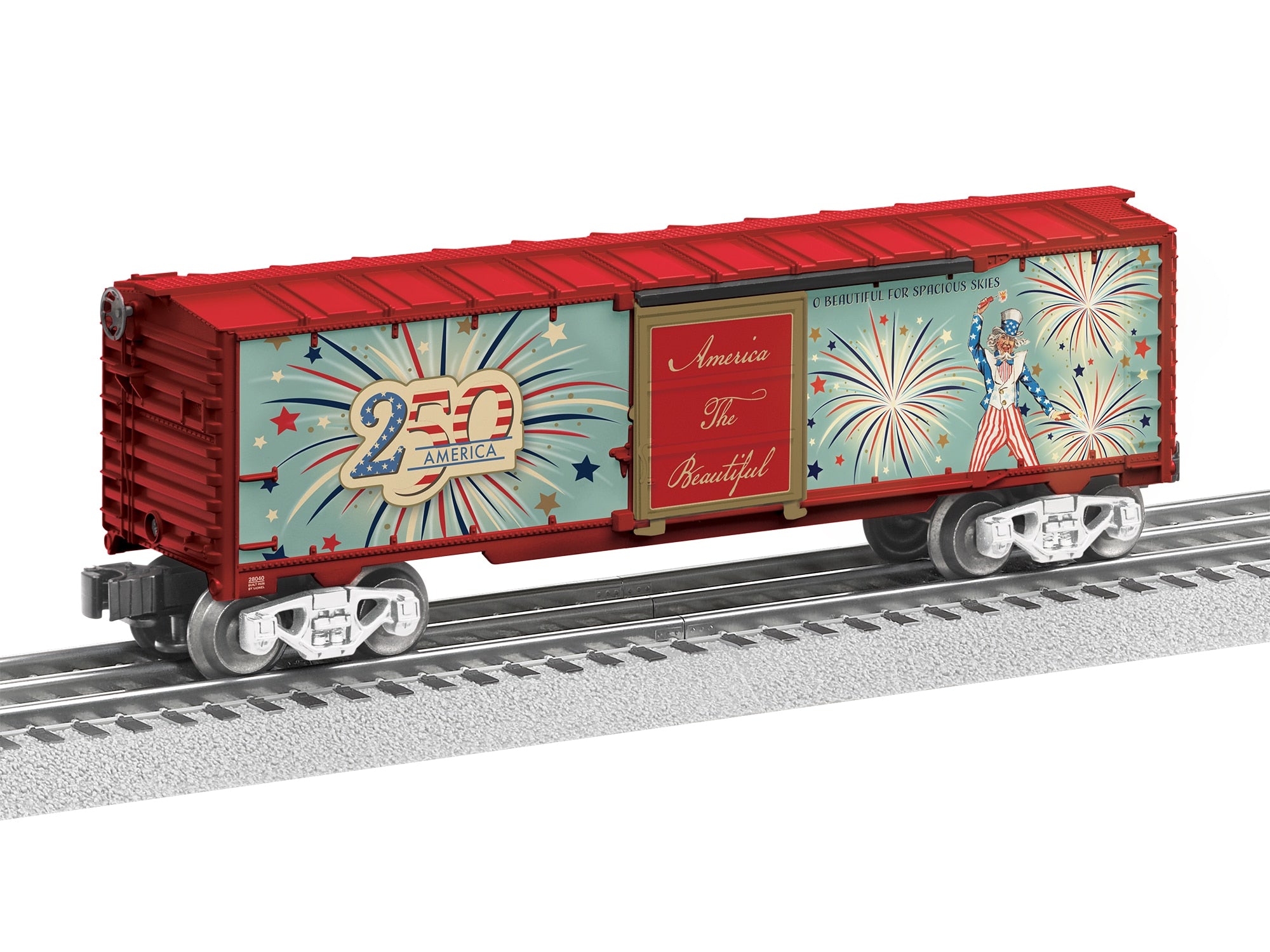 PREORDER Lionel O 2628040 3-Rail Steel Boxcar, America 250