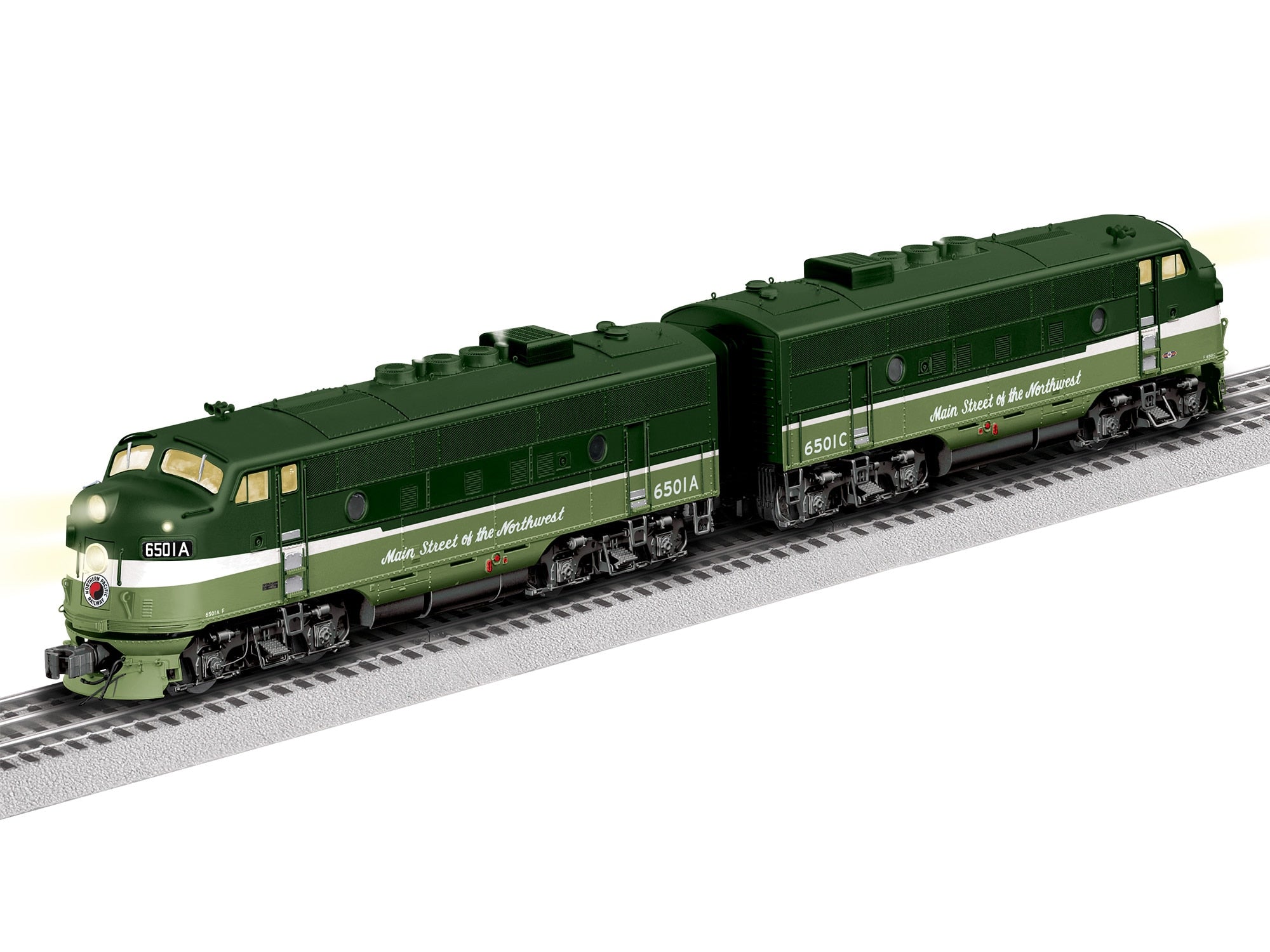 PREORDER Lionel O 2633220 3-Rail Legacy EMD F3 A-A Set, Northern Pacific #6501A/6501C (DCC & Sound Equipped)