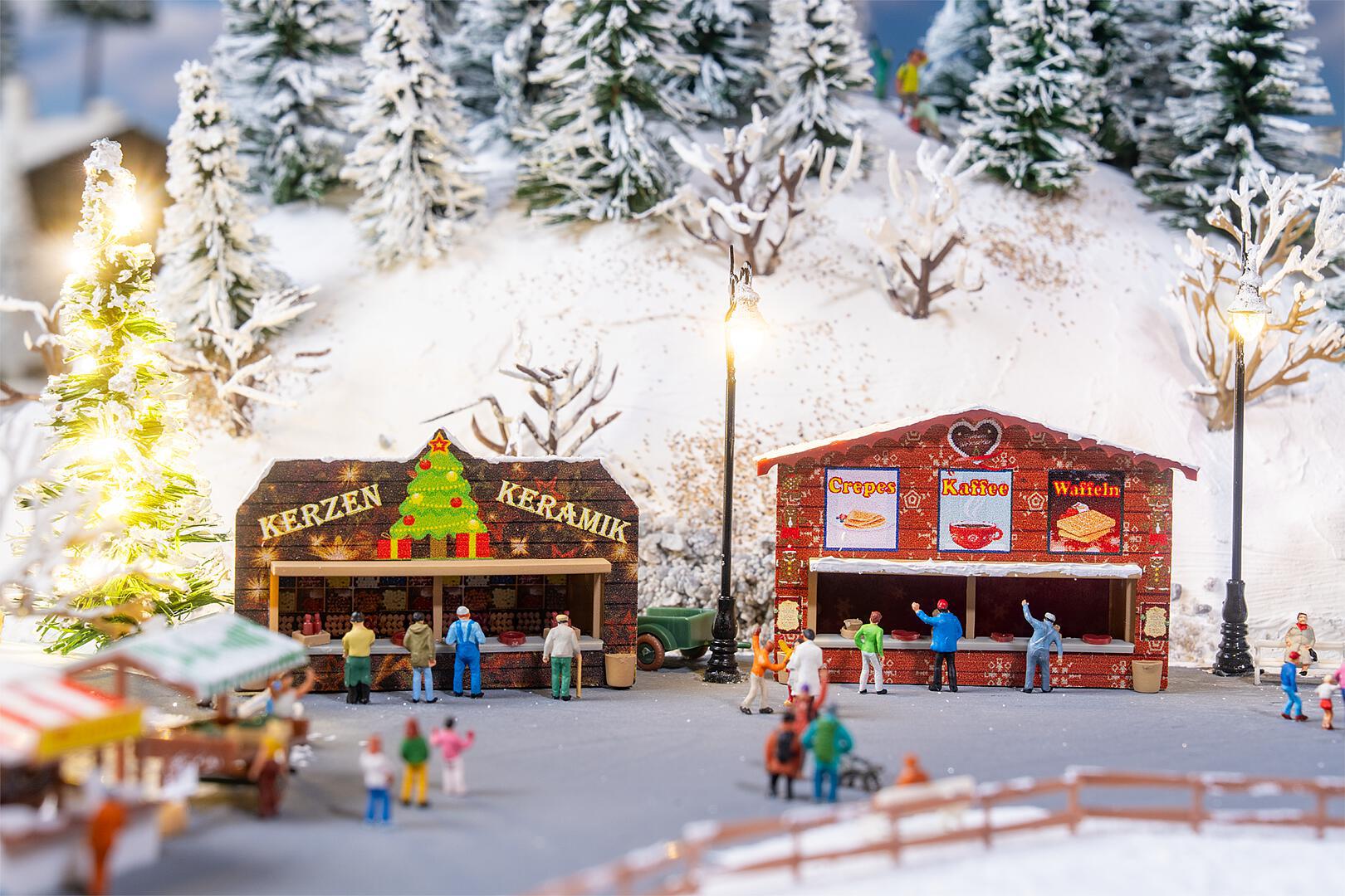 PREORDER Faller N 272021 Christmas Market Stalls (2-Pack)