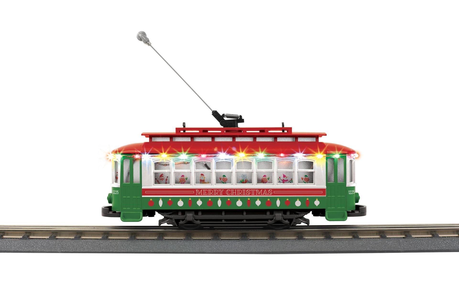 PREORDER MTH 30-5254 O Christmas Bump-n-Go Trolley w/LED Lights