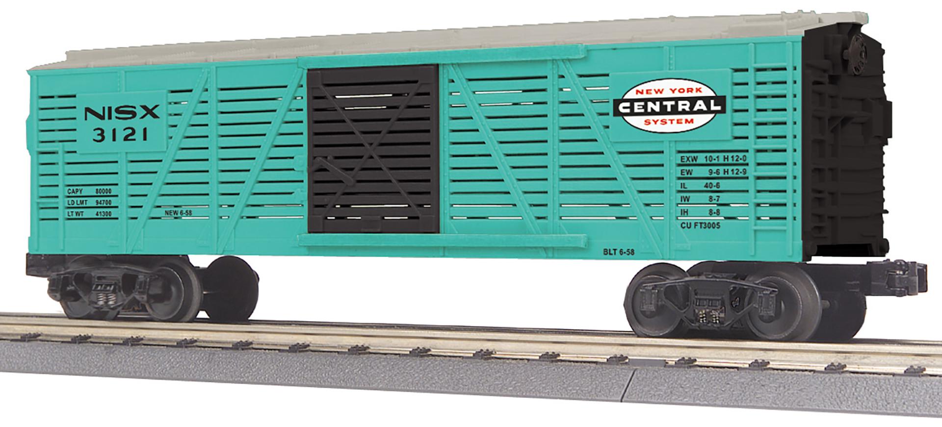PREORDER MTH RailKing O 30-71275 Stock Car, New York Central #NISX 3121