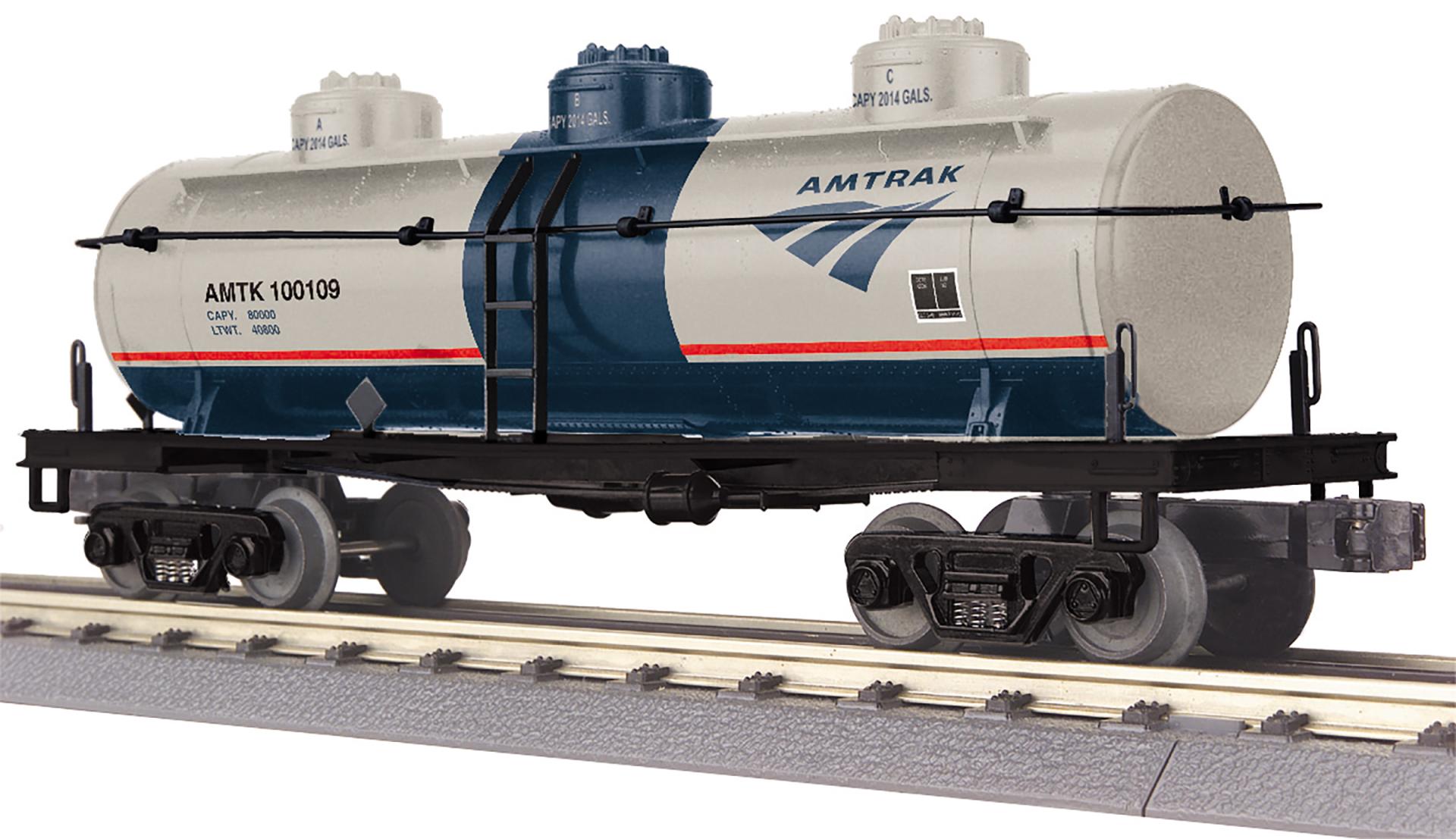 PREORDER MTH RailKing O 30-73659 3-Dome Tank Car, Amtrak