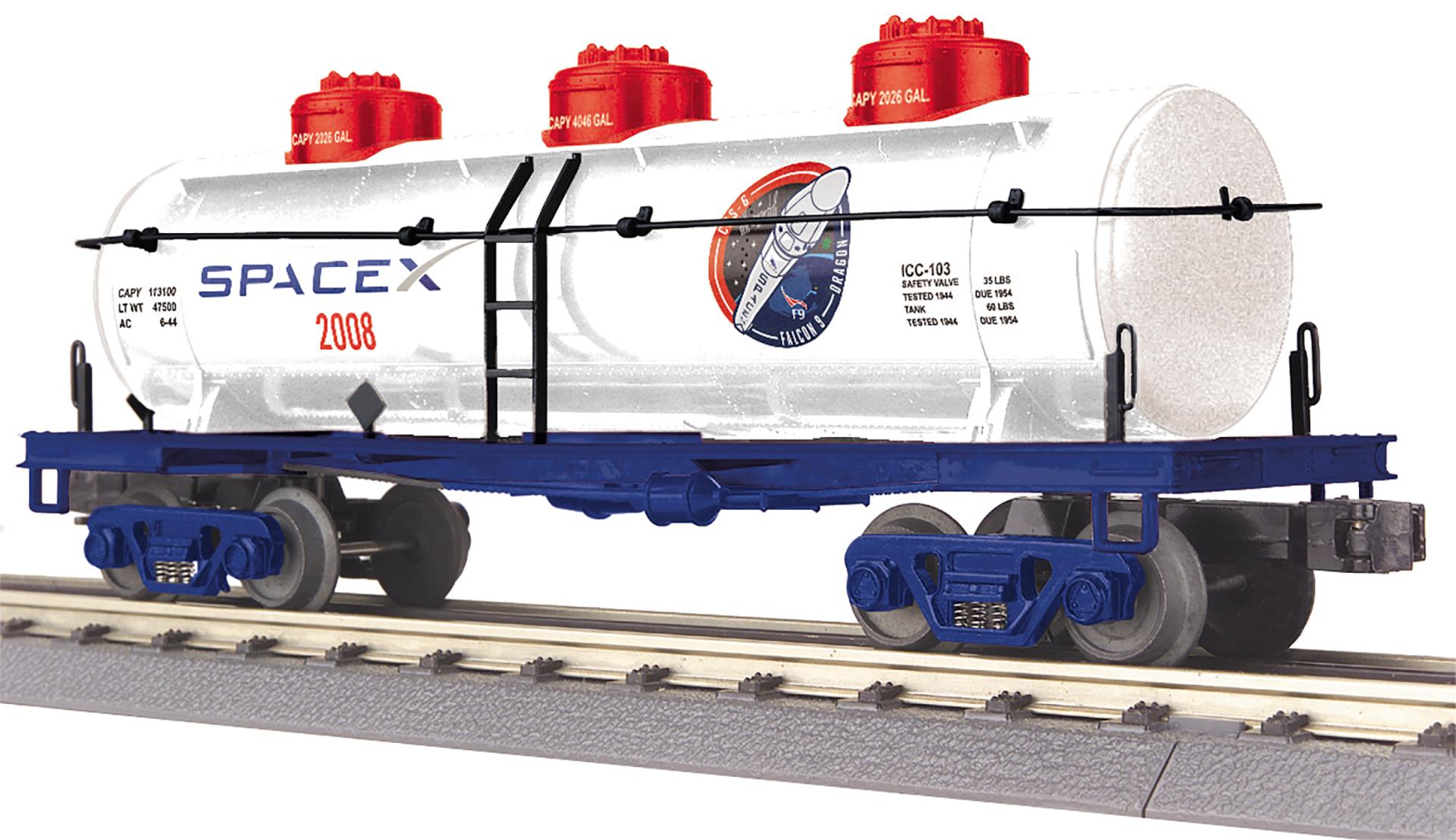 PREORDER MTH RailKing O 30-73664 3-Dome Tank Car, SpaceX