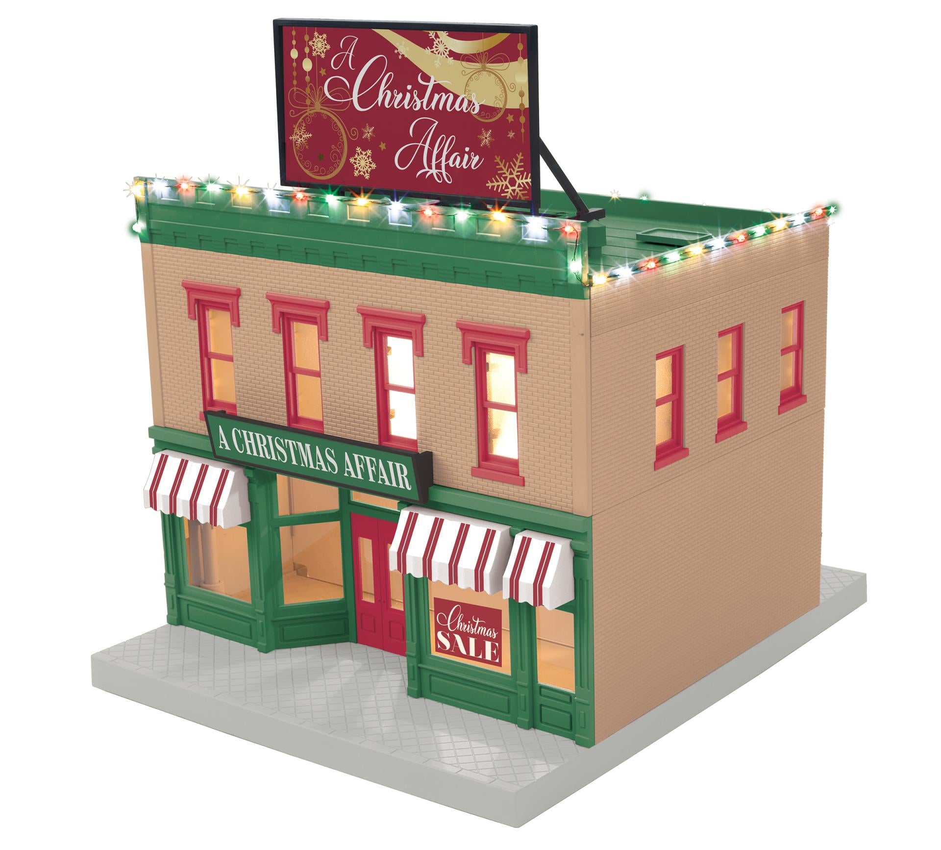 PREORDER MTH 30-90736 O A Christmas Affair 2-Story City Building w/LED Lights