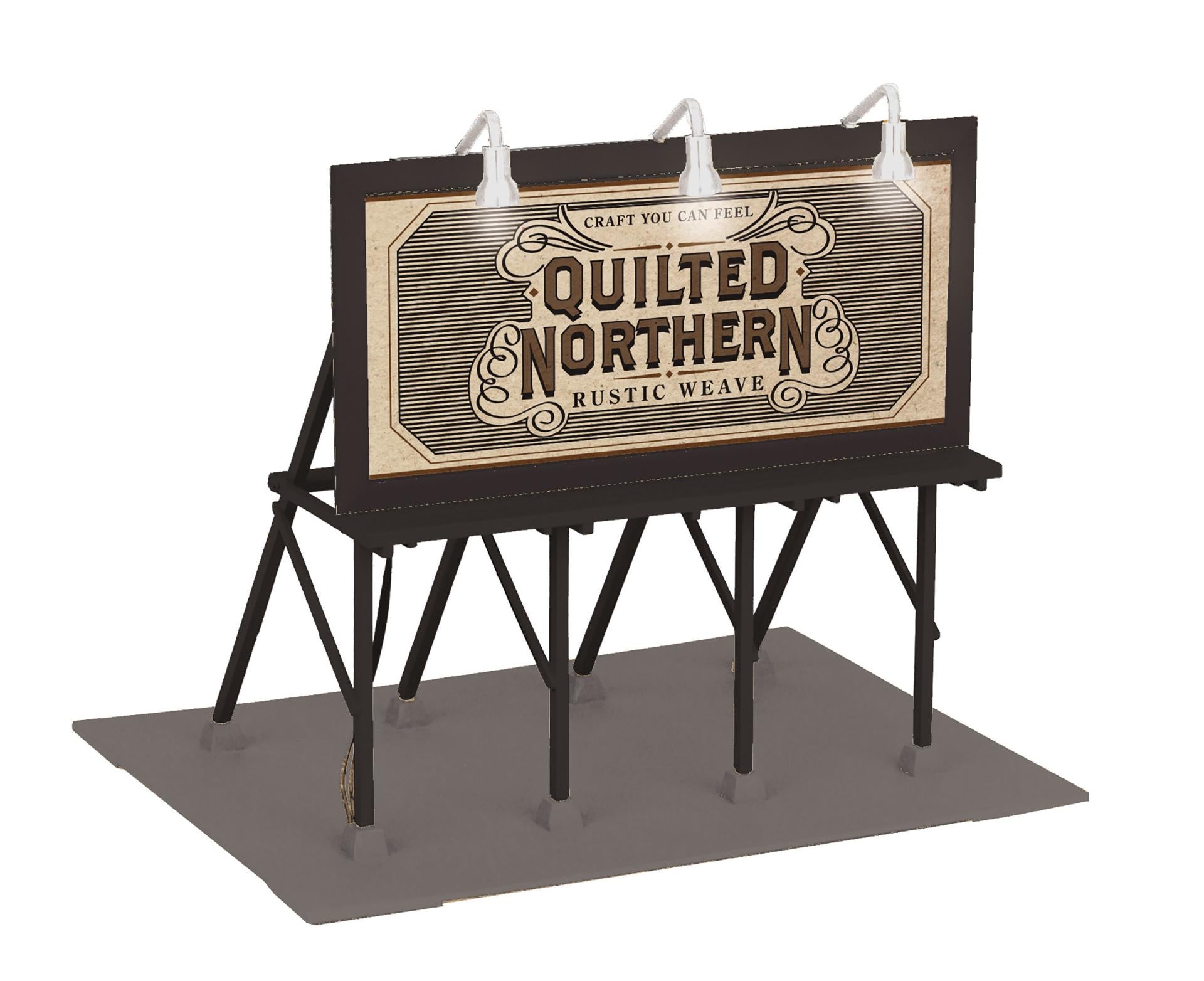 PREORDER MTH RailKing O 30-90745 Lighted Billboard, Quilted Northern