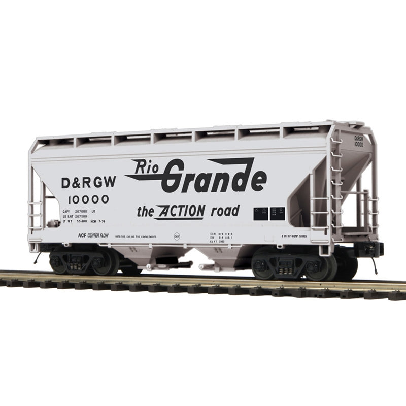 PREORDER Atlas O 3002891 2-Bay Centerflow Covered Hopper, 2-Rail, Premier, Denver & Rio Grande Western