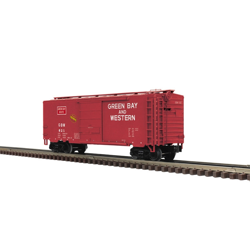 PREORDER Atlas Premier O 3002896 2-Rail Pullman Standard PS-1 40' Boxcar with 6' Door, Green Bay & Western
