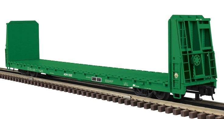 PREORDER Atlas Trainman O 3002926 2-Rail 62' Bulkhead Flatcar, Ashley Drew & Northern
