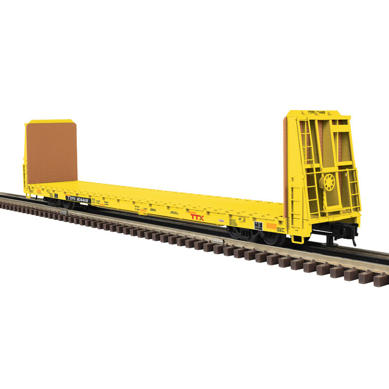PREORDER Atlas Trainman O 3002928 2-Rail 62' Bulkhead Flatcar, TTX TTPX