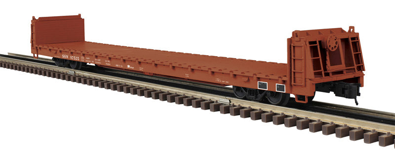 PREORDER Atlas Trainman O 3002931 2-Rail 62' Short Bulkhead Flatcar, Cotton Belt SSW