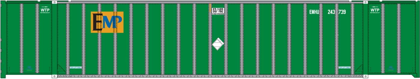 PREORDER Intermountain HO 30623-09 53' Container, EMP #243732/243909 (2-Pack)