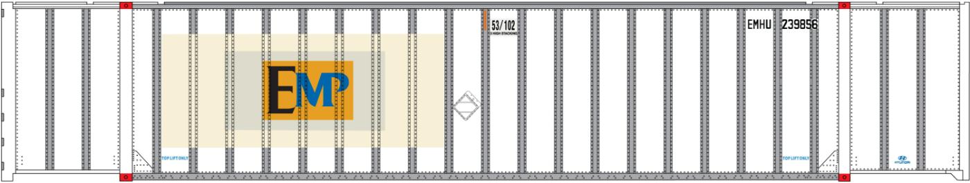 PREORDER Intermountain HO 30625-04 53' Container, EMP #239857/239896 (2-Pack)