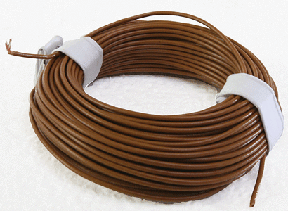 Brawa 3104 33' Solid Stranded Copper Wire, Brown
