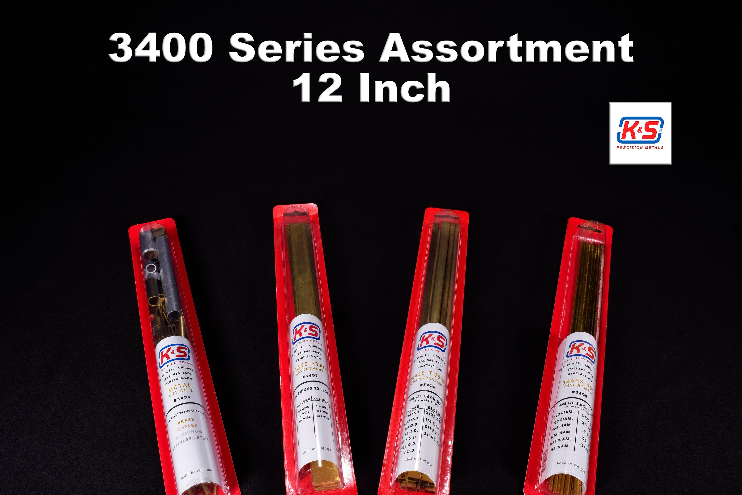 K&S Brass Square and Rectangular Tube Assortment 12" Long
