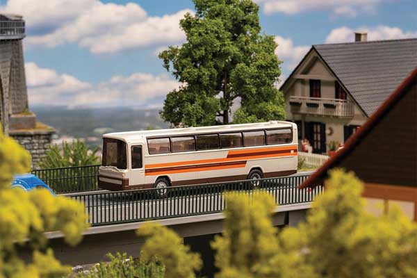 PREORDER Faller HO 161441 Mercedes-Benz O 303 RHD Bus, Beige, Brown, Orange