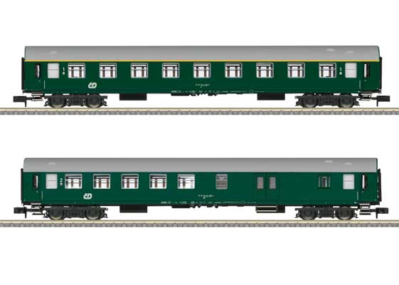 PREORDER Minitrix N T18251 Type Y/B 2nd Class Combine, 1st Class Coach Set, Czech Railroad