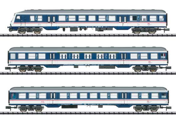 PREORDER Minitrix N T18289 Replacement Train Commuter Cab Car & Coach 3-Car Set, Train Rental, Inc.