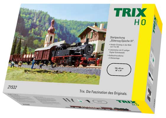PREORDER Minitrix HO T21531 Era III Freight Train Digital Starter Set DR 2-6-0T, 3 Cars, C-Track Oval, Mobile Station, Power Supply