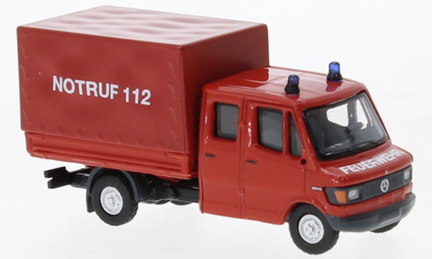 PREORDER Brekina HO 36954 1988 Mercedes-Benz L207 Doka Low-Side Delivery Truck with Cover, Fire Department | 33.29