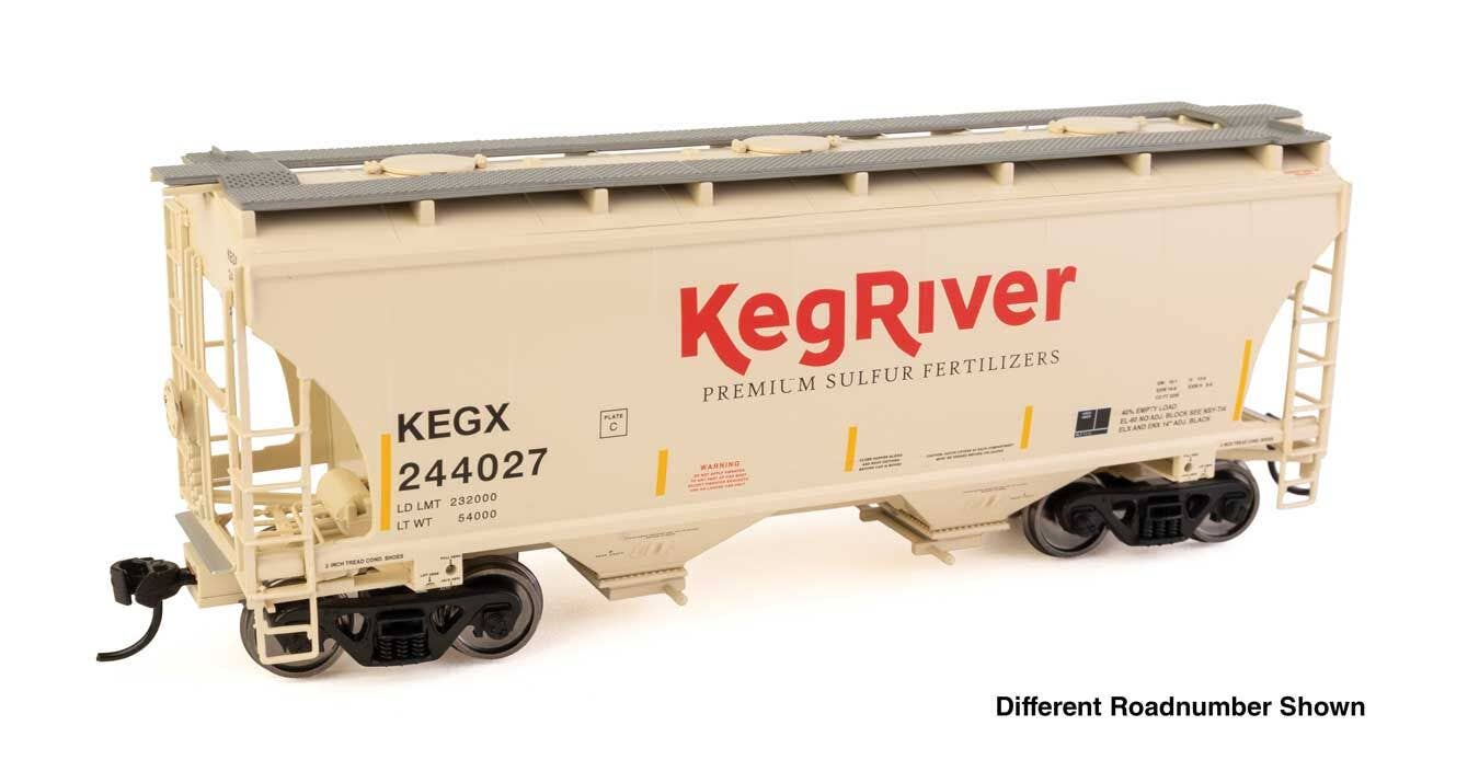 PREORDER Walthers Mainline HO 910-49314 39' Trinity 3281 2-Bay Covered Hopper, Keg River #244063