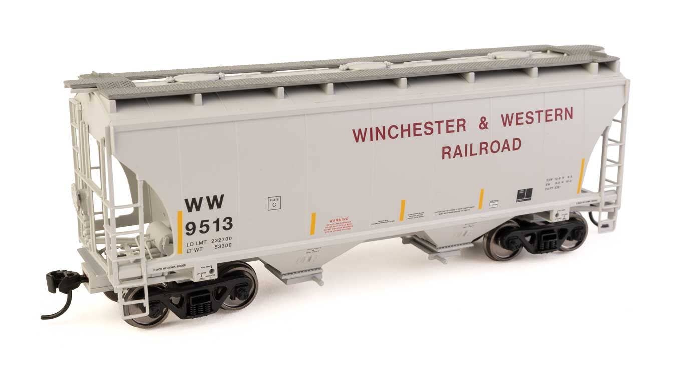 PREORDER Walthers Mainline HO 910-49329 39' Trinity 3281 2-Bay Covered Hopper, Winchester & Western #9513