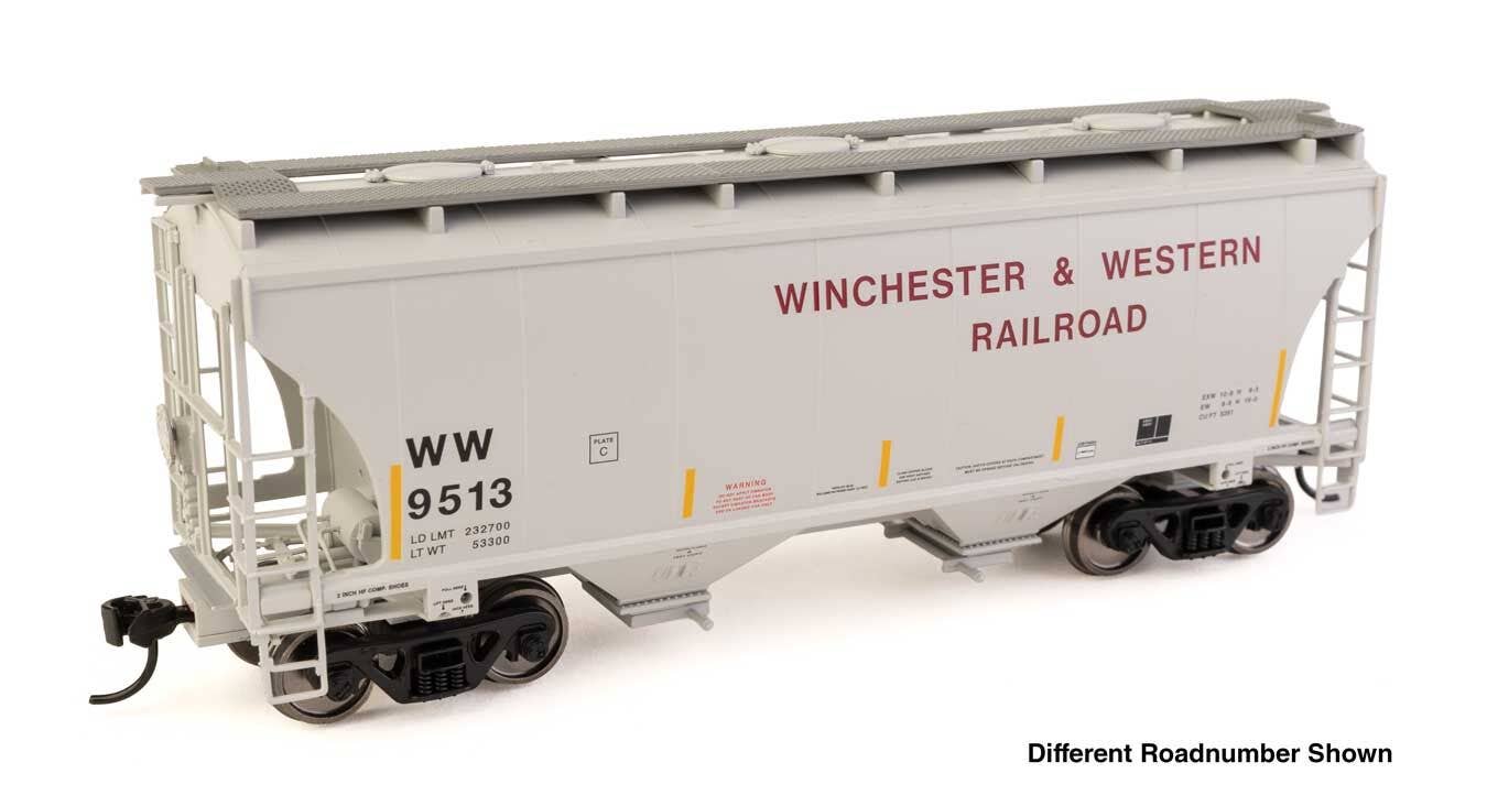 PREORDER Walthers Mainline HO 910-49331 39' Trinity 3281 2-Bay Covered Hopper, Winchester & Western #9595