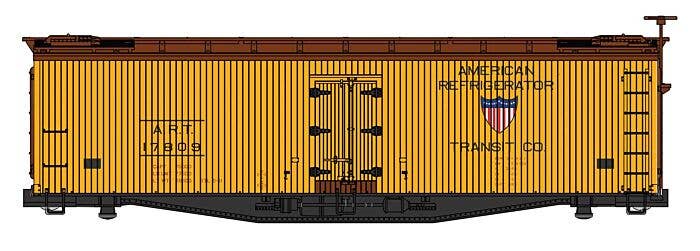 Walthers Mainline HO 41225 40' Early Reefer, Ready To Run, AMERICAN REFRIGERATOR TRANSIT #17809