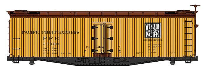 Walthers Mainline HO 41234 40' Early Reefer, Ready To Run, PACIFIC FRUIT EXPRESS-WP #55030