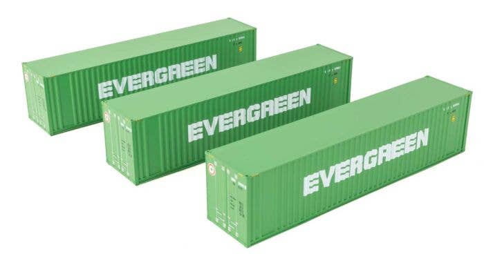 Walthers (SceneMaster) HO 18200 40' Flat Panel Container, 3-Pack, Evergreen