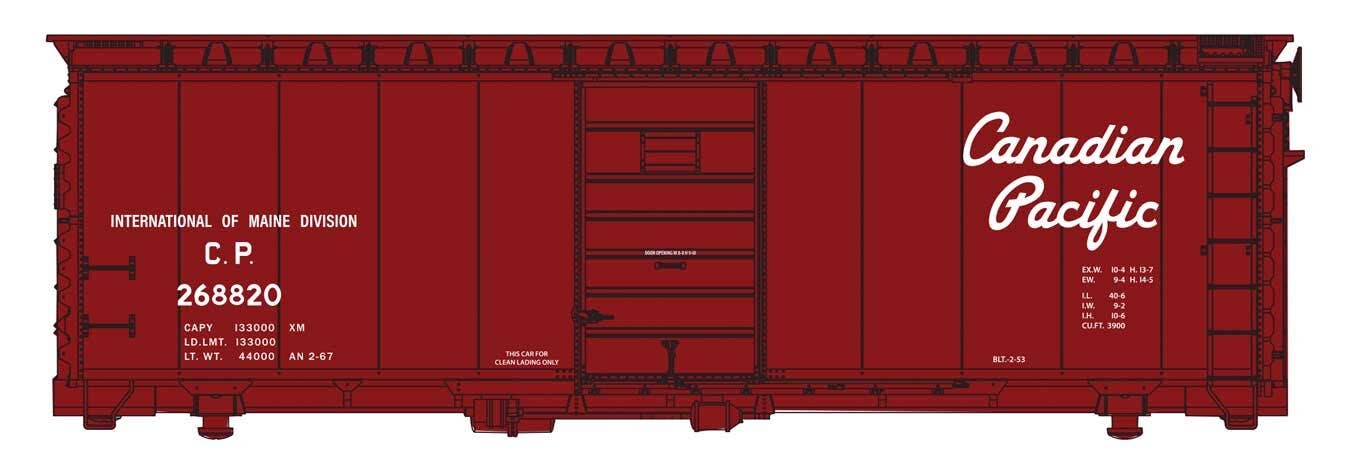 PREORDER Walthers Mainline HO 910-45501 40' PS-1 Boxcar, Canadian Pacific #268820