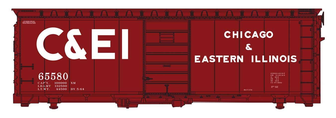 PREORDER Walthers Mainline HO 910-45505 40' PS-1 Boxcar, Chicago & Eastern Illinois #65580