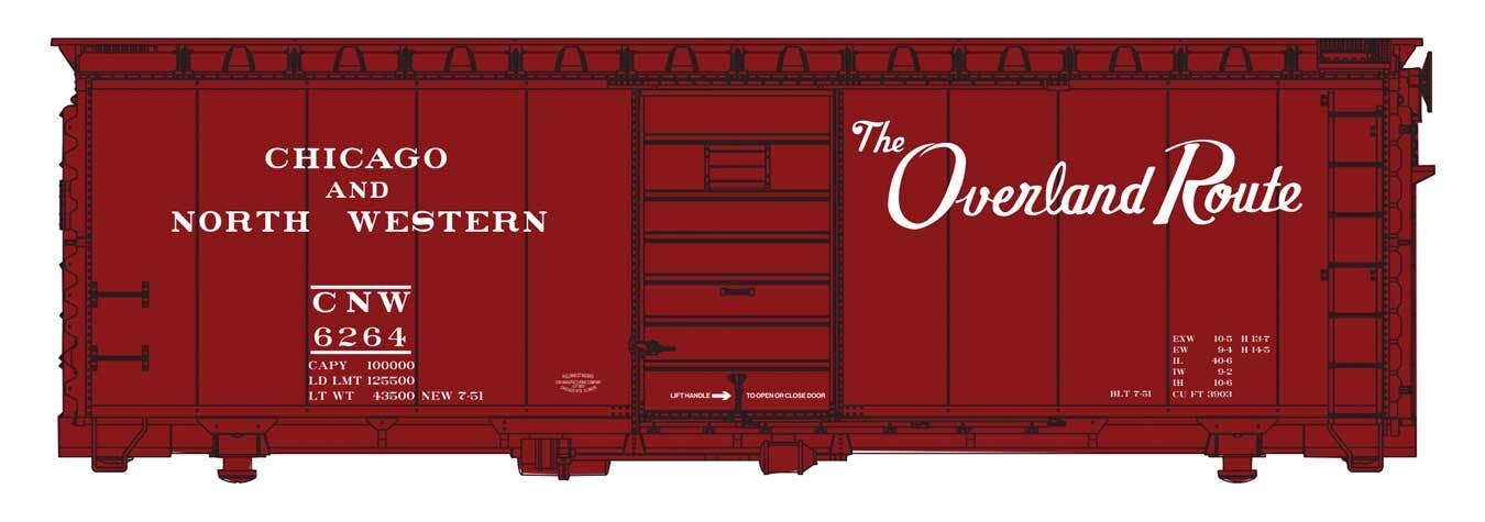 PREORDER Walthers Mainline HO 910-45507 40' PS-1 Boxcar, Chicago & North Western #6264
