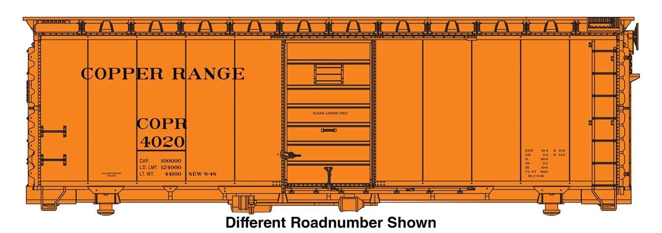 PREORDER Walthers Mainline HO 910-45510 40' PS-1 Boxcar, Copper Range #4023