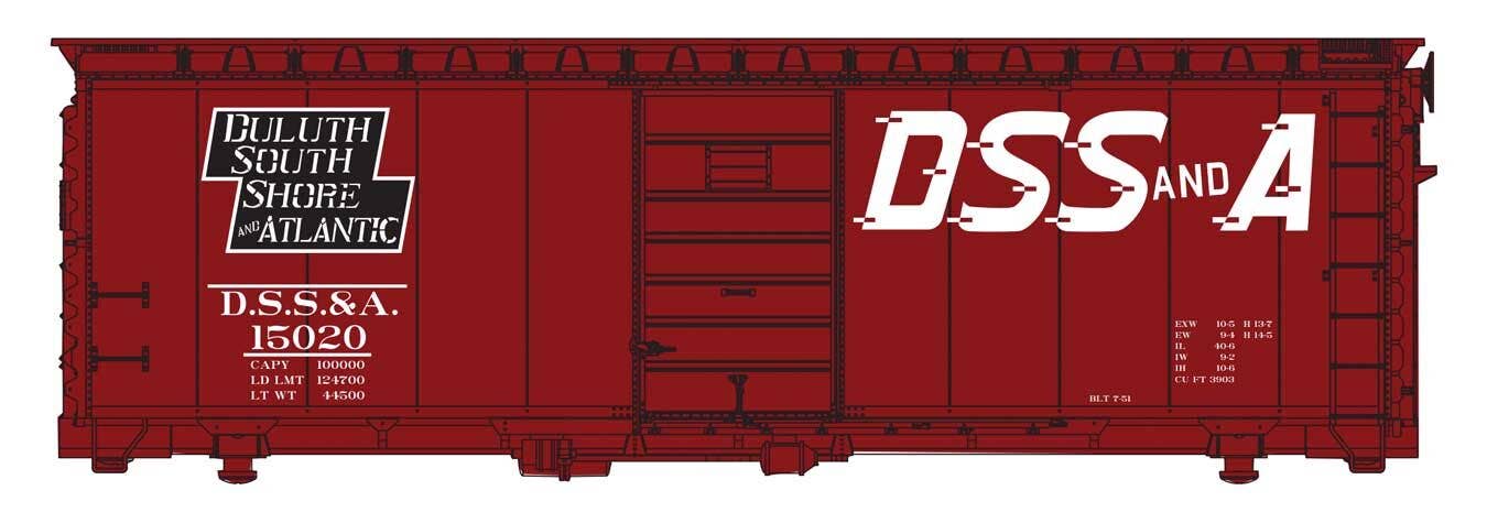 PREORDER Walthers Mainline HO 910-45511 40' PS-1 Boxcar, Duluth South Shore & Atlantic #15020