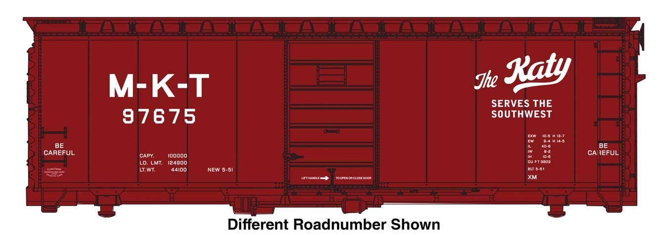 PREORDER Walthers Mainline HO 910-45514 40' PS-1 Boxcar, Missouri-Kansas-Texas #97686