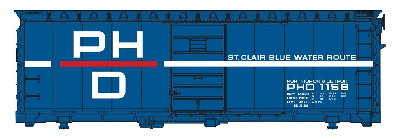 PREORDER Walthers Mainline HO 910-45515 40' PS-1 Boxcar, Port Huron & Detroit #1158