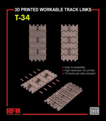 Ryefield Model 2023 3D Printed Workable Tracks for T-34 1:35