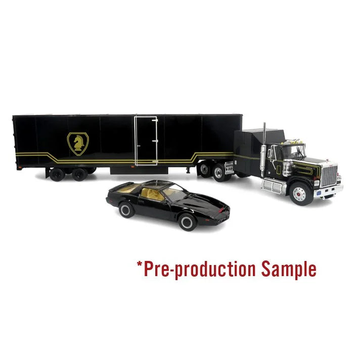 PREORDER Iconic Replicas 1/43 43-0639 GMC General with Trailer & 1982 Pontiac Firebird, Knight Set