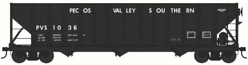 PREORDER Bowser HO 44035 100 Ton Hopper, Pecos Valley Southern #1036